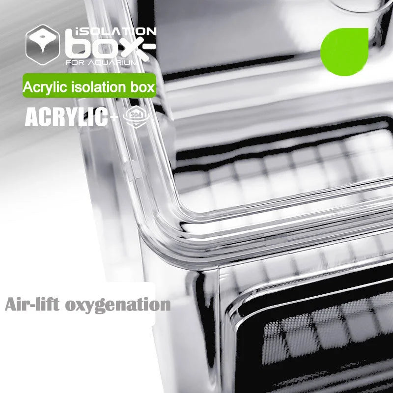 Acrylic Aquarium Isolation Breeding Box (Stainless Steel Mesh, Divider)