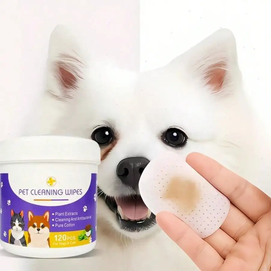 Gentle Multi-Purpose Pet Wipes — Eye, Face & Tooth Cleaning, 120-Count