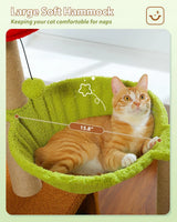 35in Cat Tree with Sisal Posts, Hammock & Flower Bed, Brown