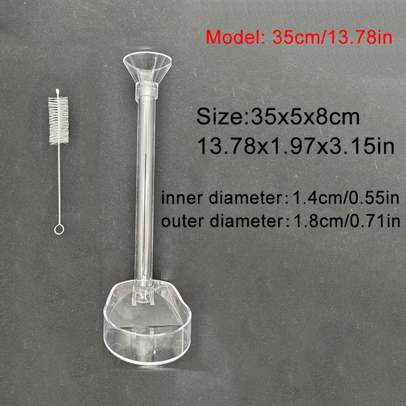 Acrylic Fish Feeder Tube (Transparent, Large-Capacity, Shrimp & Fish)