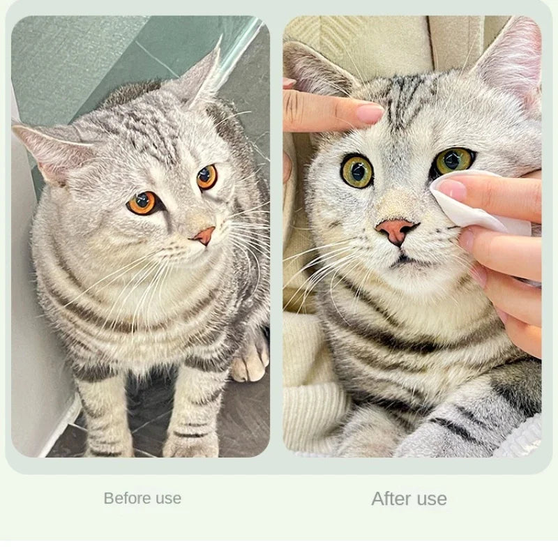 Pet Eye Wipes — Gentle Cotton Cleaning Wipes for Cats & Dogs