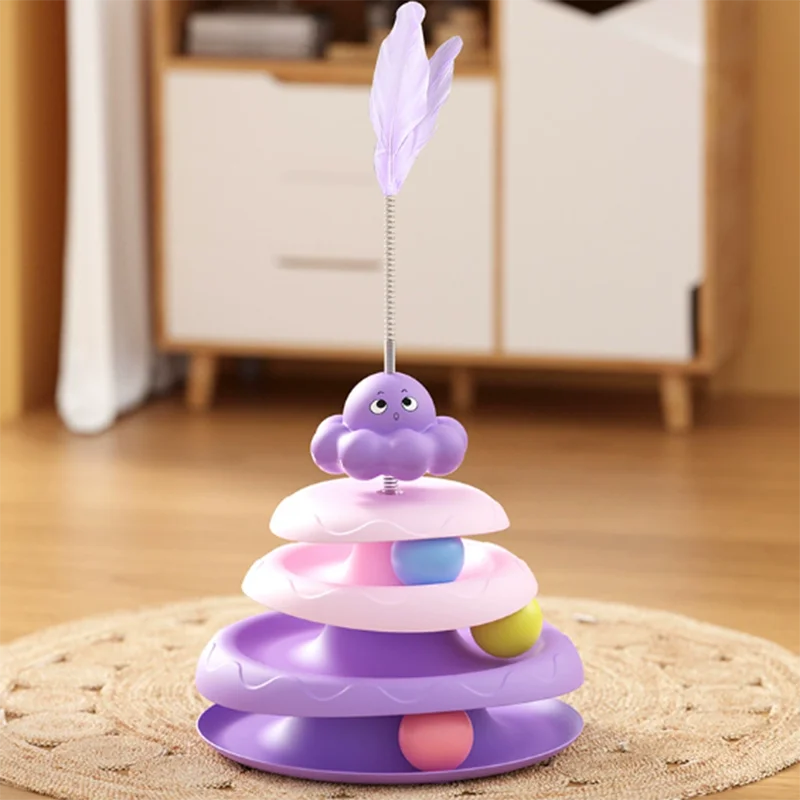 3-Layer Spinning Turntable Cat Toy