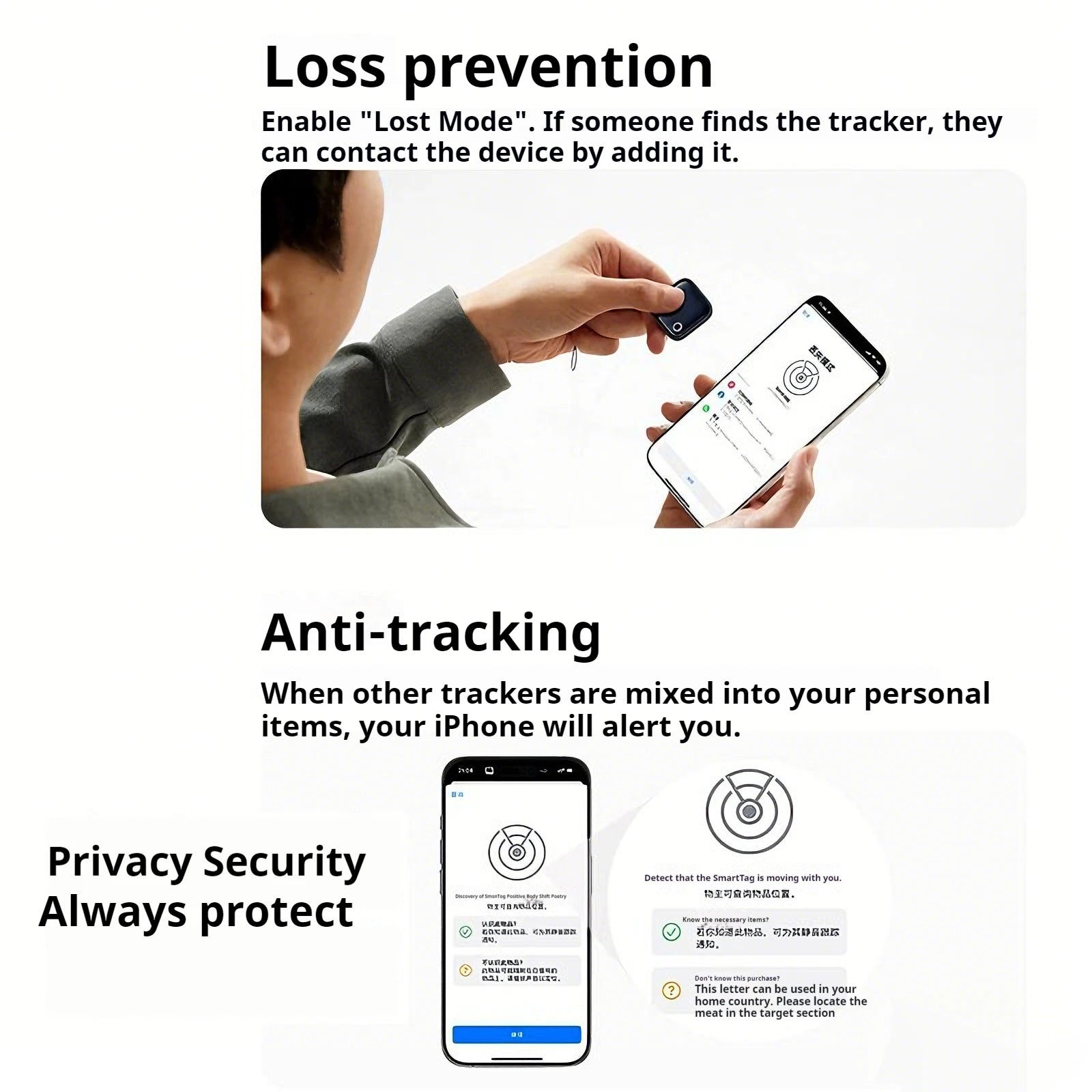 UGREEN Smart Bluetooth Tracker - 2-Year Battery, Apple Find My Compatible for iOS