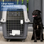 Airline-Friendly Dog Carrier Crate 33" (Hard Plastic, Large Pets)