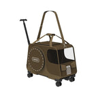 Portable Rolling Pet Carrier with Detachable Single-Shoulder Handbag for Small Dogs & Cats