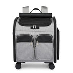 Luxury Foldable Wheeled Pet Trolley Carrier Bag with Telescopic Handle — Approved Travel Case