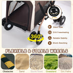 Double Pet Stroller for Dogs & Cats — Foldable 3-in-1 Convertible Carrier with Shockproof Wheels & Brake