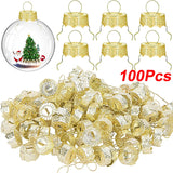 Round Christmas Ornament Caps & Hanger Strings (50-200 Pack)