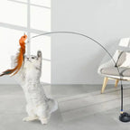 Plush Bird Head Teaser Wand — Suction Cup or Handheld Cat Toy
