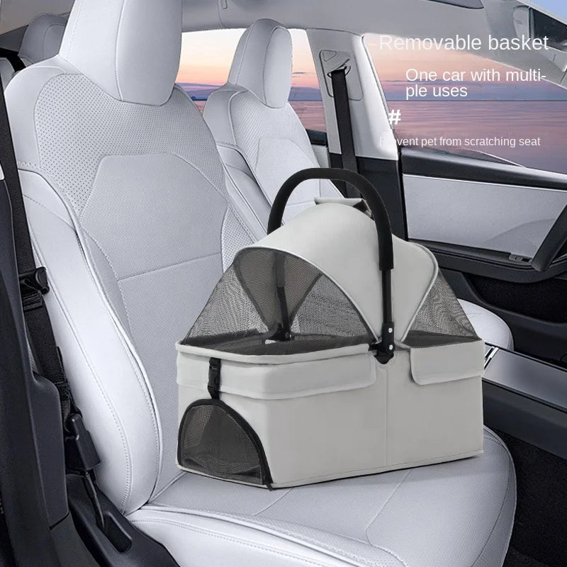 Foldable 4-Wheel Eco-Friendly All-Season Pet Stroller with Oxford & Metal Frame — Up to 37 lbs
