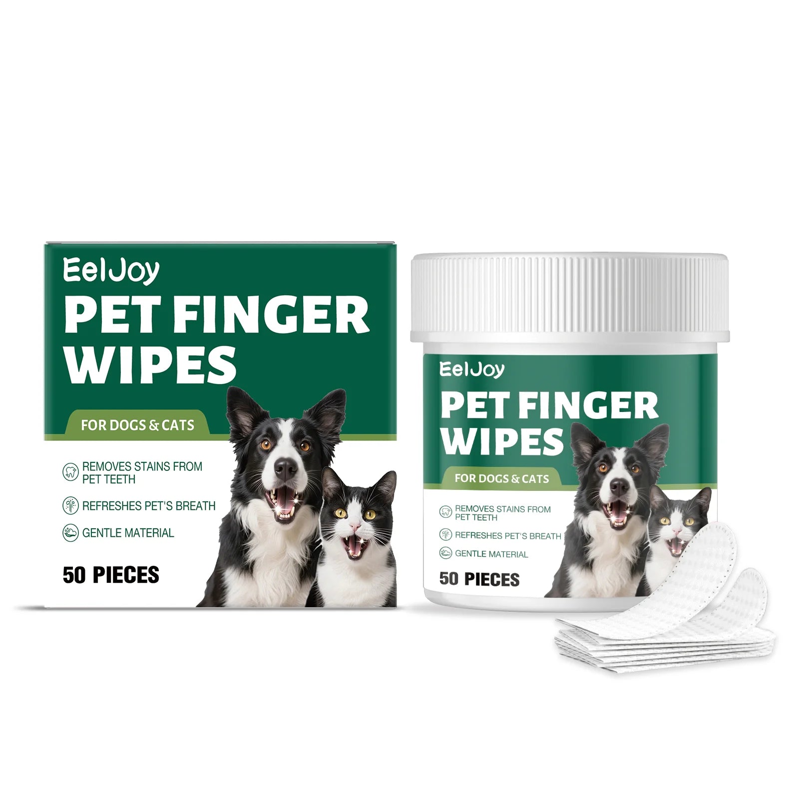 Pet Teeth Cleaning Wipes — Removes Food Residue & Freshens Breath