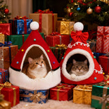 Christmas Tree Cat Nest (Semi-Closed Winter Warm House)