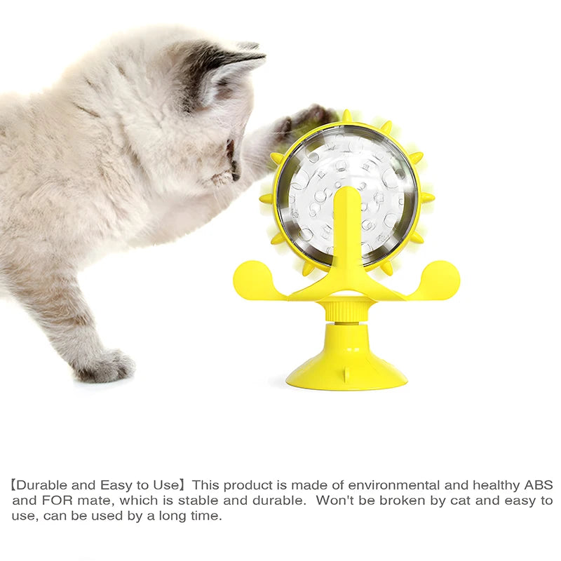 Cat Treat Wheel Puzzle Feeder — Interactive Slow Feeder for Mental Stimulation