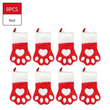Christmas Pet Paw Stockings Plaid Design (1-10 Piece Pack)