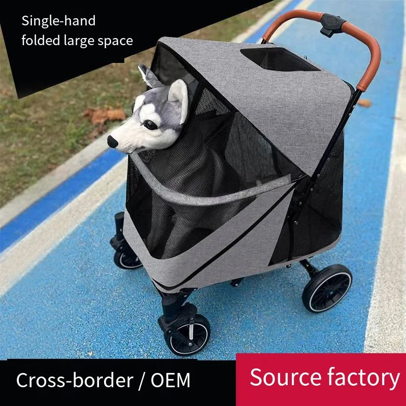 High-Capacity Pet Stroller for Elderly Medium & Large Dogs up to 55 kg