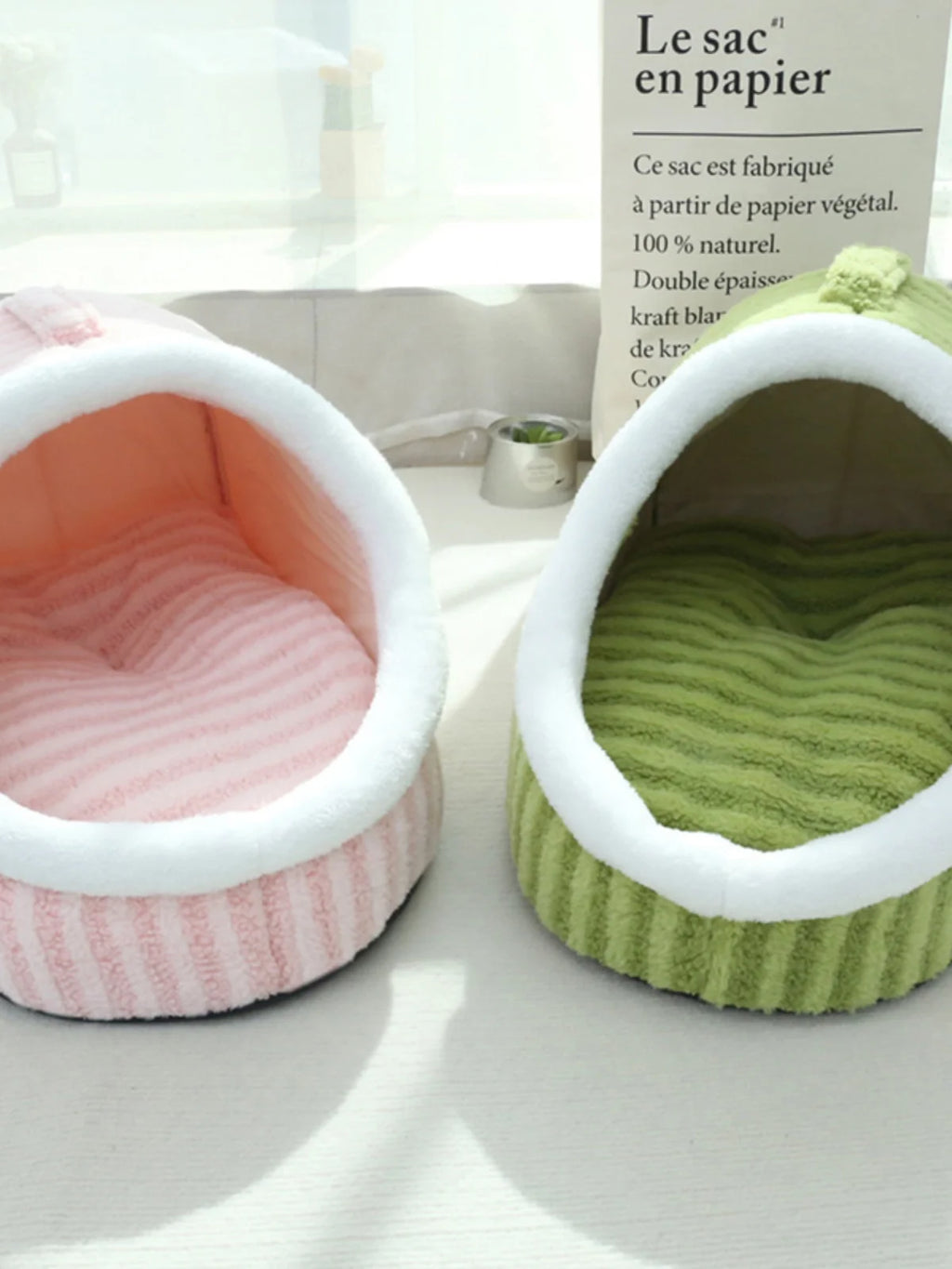 Portable Cartoon Striped Pet Bed, All-Season