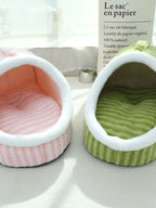 Portable Cartoon Striped Pet Bed, All-Season