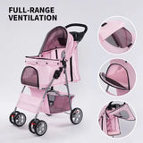 Steel Tube Dog Trolley Customized Pet Stroller For Small Dogs Cats Factory