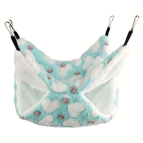 2-in-1 Cotton Hammock Bed for Small Pets & Birds — Warm Hanging Nest
