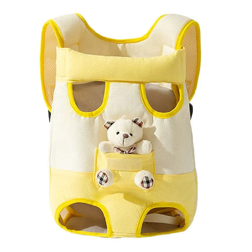 Four-Legged Pet Chest Carrier Bag (Double Shoulder, Adjustable, Comfortable)