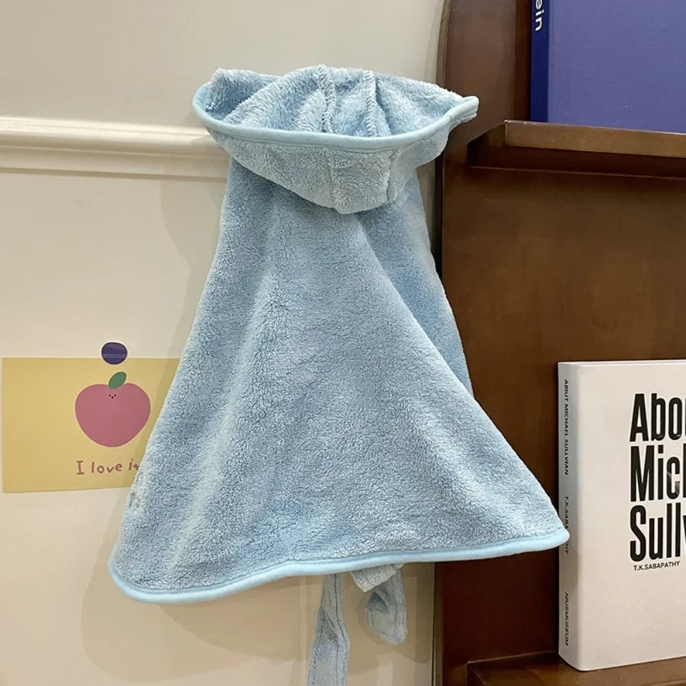 Hooded Dog Bath Robe — Super-Absorbent Cotton Towel for After Bath & Swim