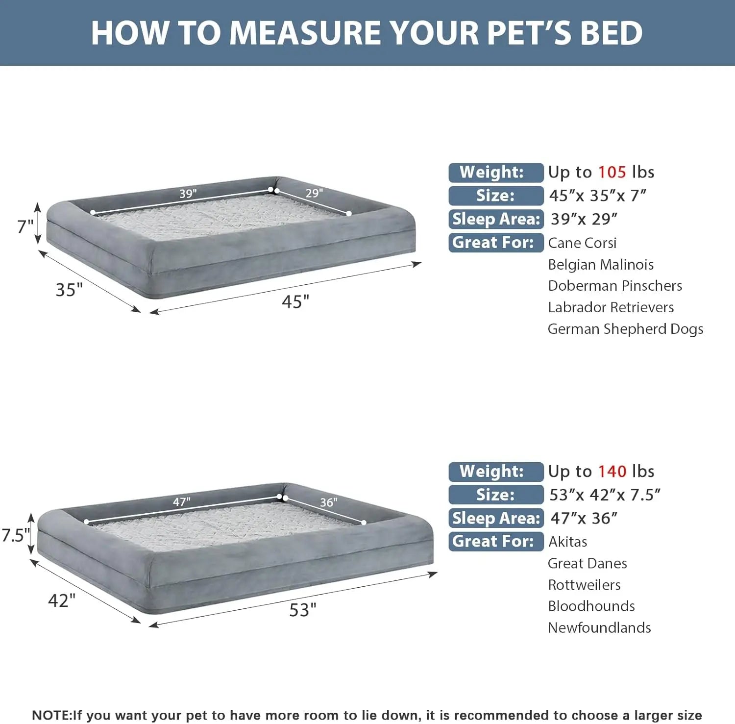 XXL Orthopedic Dog Sofa Bed with Bolsters for Giant Breeds