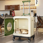 Anti-Stress Airline-Approved Pet Stroller & Travel Crate with Telescopic Handle
