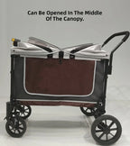 Large-Space Push & Pull Pet Stroller for Dogs & Cats — Outdoor Travel Cart with Dual-Direction Design