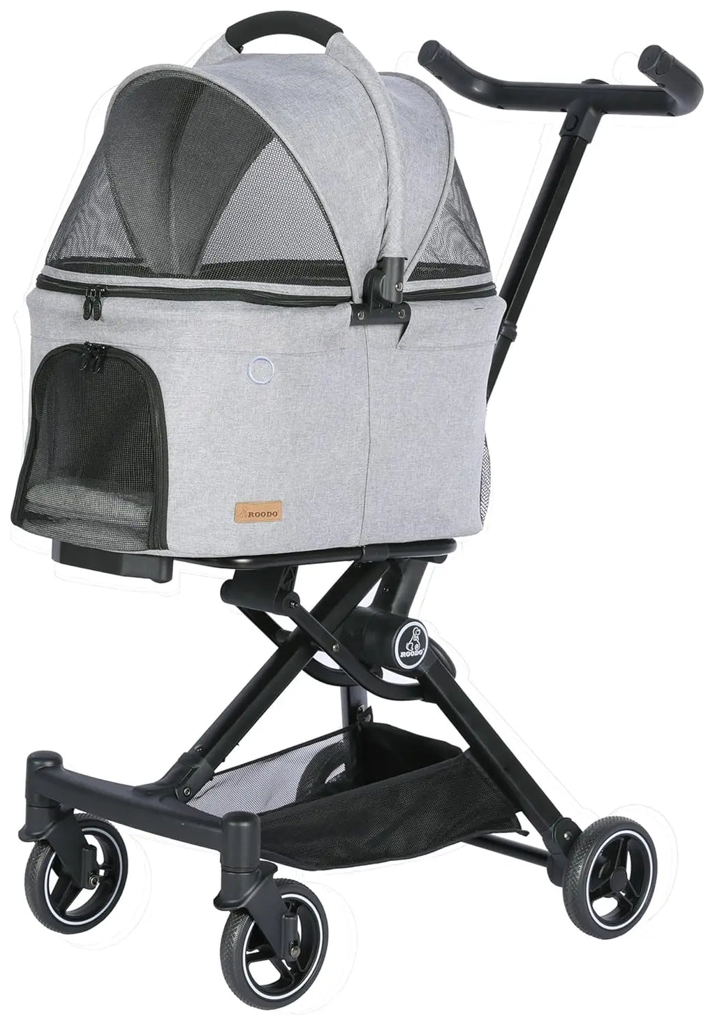 Upgraded 3-in-1 All-Terrain Lightweight Folding Pet Stroller with Detachable Carrier