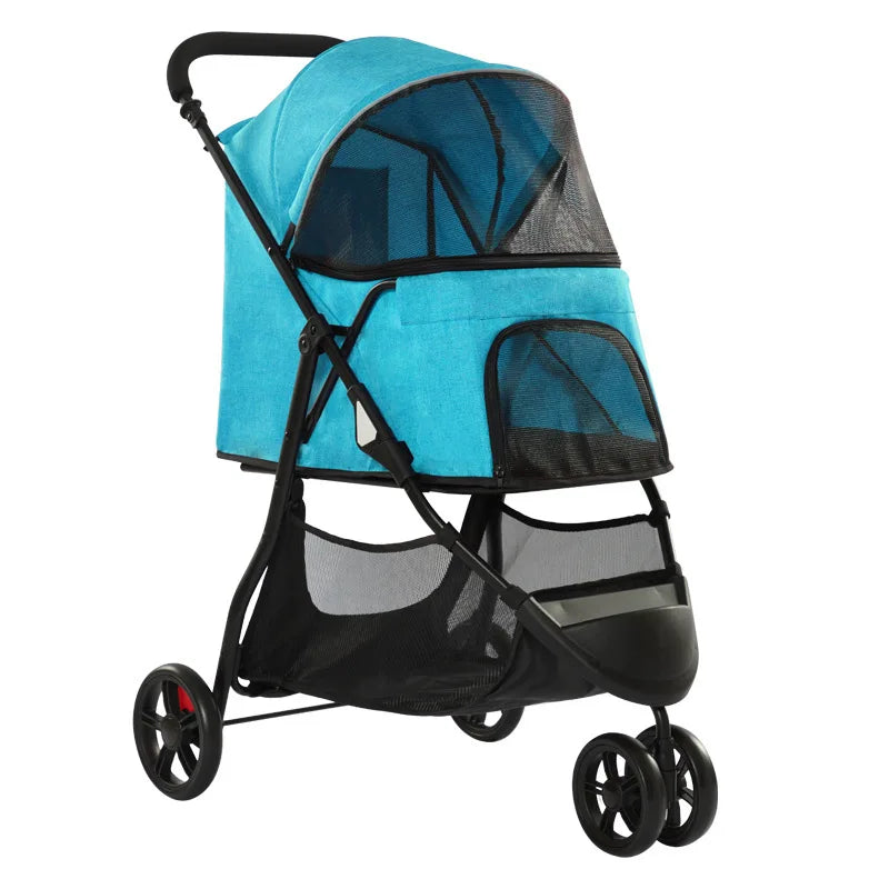 Lightweight 3-Wheel Dog & Cat Stroller for Small to Medium Pets