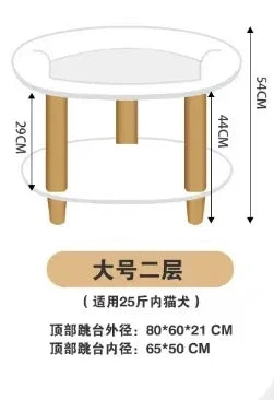 Plush Raised Pet Sofa Couch Bed with Anti-Slip Bottom