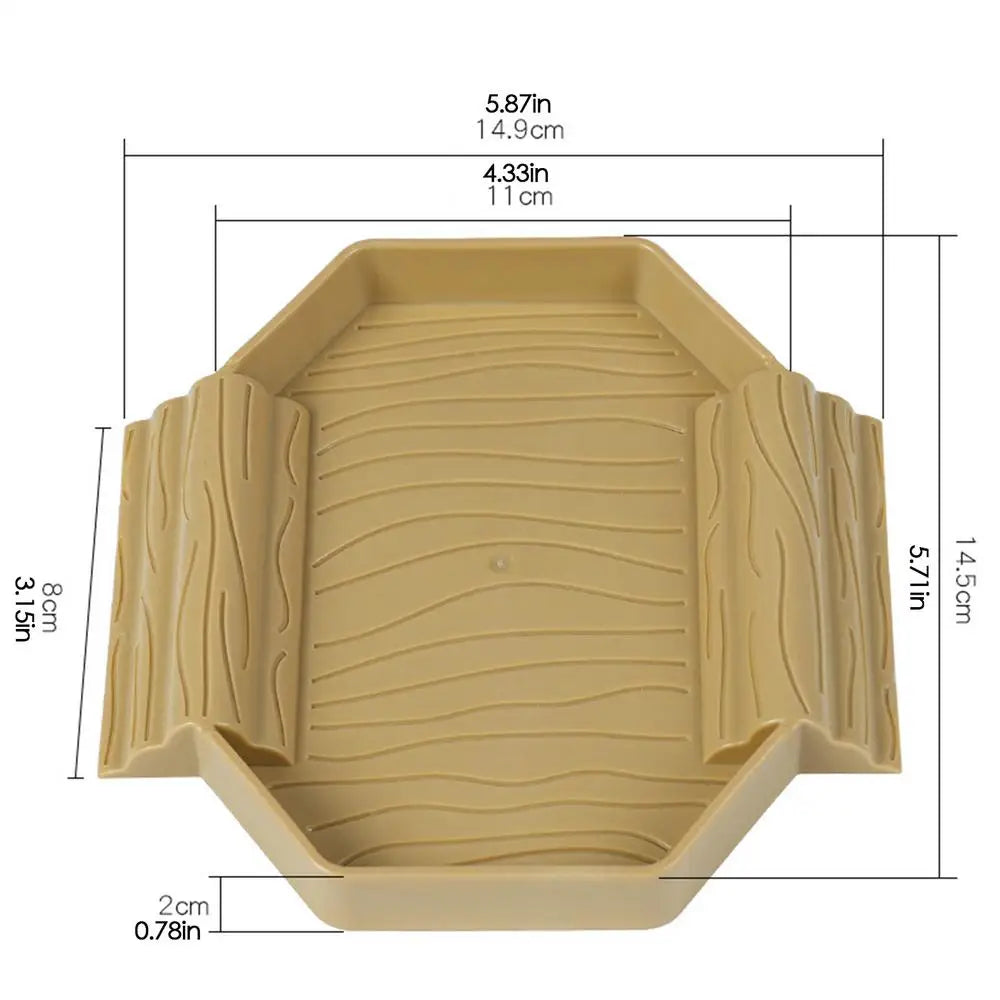 2-in-1 Anti-Slip Tortoise Water Dish — Bathing & Feeding Bowl with Ramp