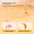 Foldable S-Shaped Cat Tunnel — 8-Channel Steel Wire Frame for Multi-Cat Play