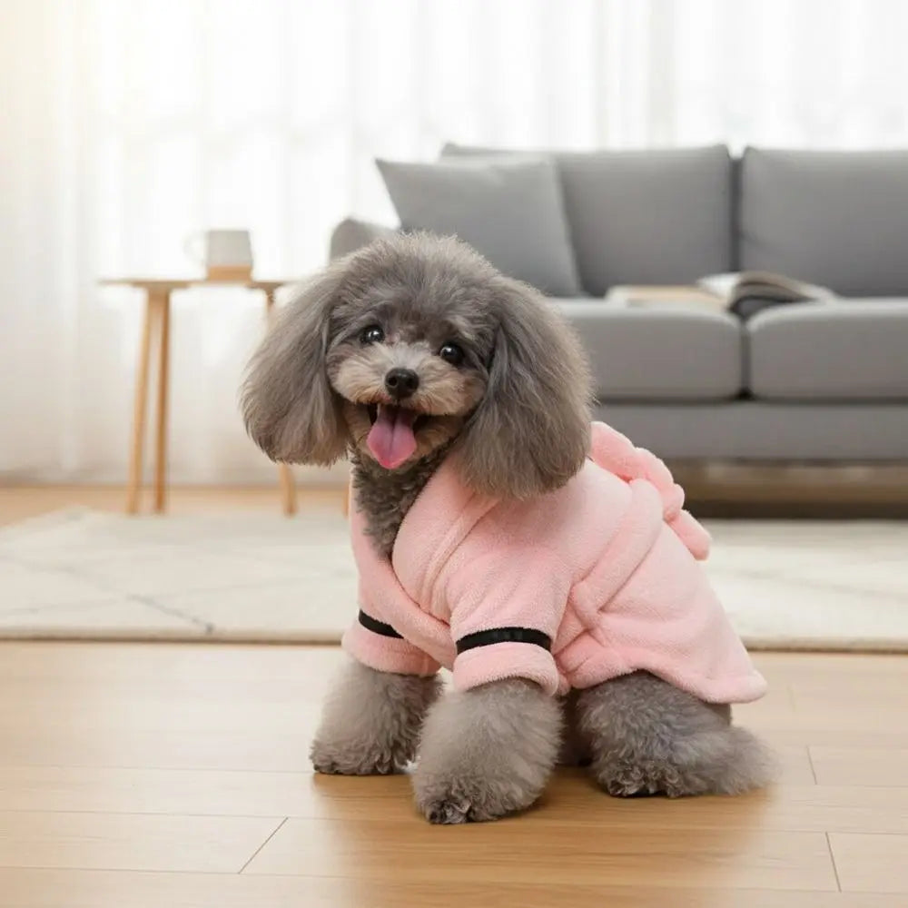 Quick-Dry Dog Bathrobe — Soft Absorbent Puppy Robe for Small to Large Dogs