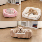 Plush Faux Fur Square Pet Bed, All-Season