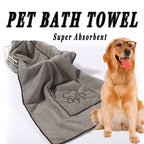 Large Pocket-Design Pet Bath Towel — Quick-Drying, 50x100cm