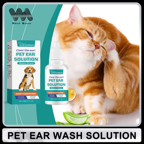 Pet Ear Cleaner — Removes Mites, Dirt & Odor, Soothes Itching, 30ml