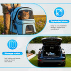 BestOffice 4-Wheel Foldable Pet Stroller with Cup Holder for Small & Medium Dogs & Cats — Lightweight