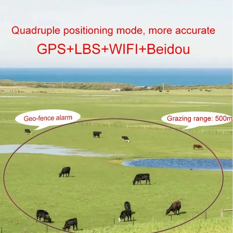 Solar GPS Livestock Tracker with Anti-Removal Alarm for Cattle, Sheep & Horses