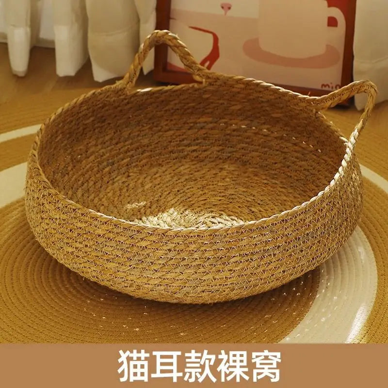 Woven Vine Cat Nest Bed, Cooling All-Season Design