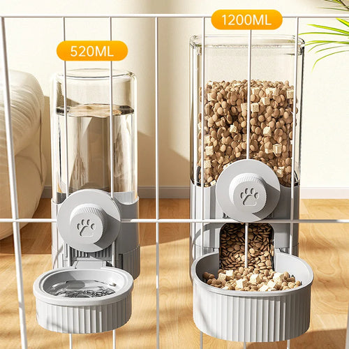 Hanging Pet Water & Food Feeder — Auto-Refill Clip-On Bowl Set