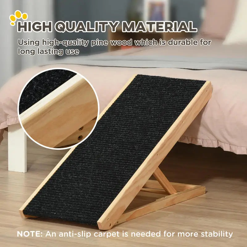 Foldable Elevated Pet Ramp, 35.5x16x24in, Black