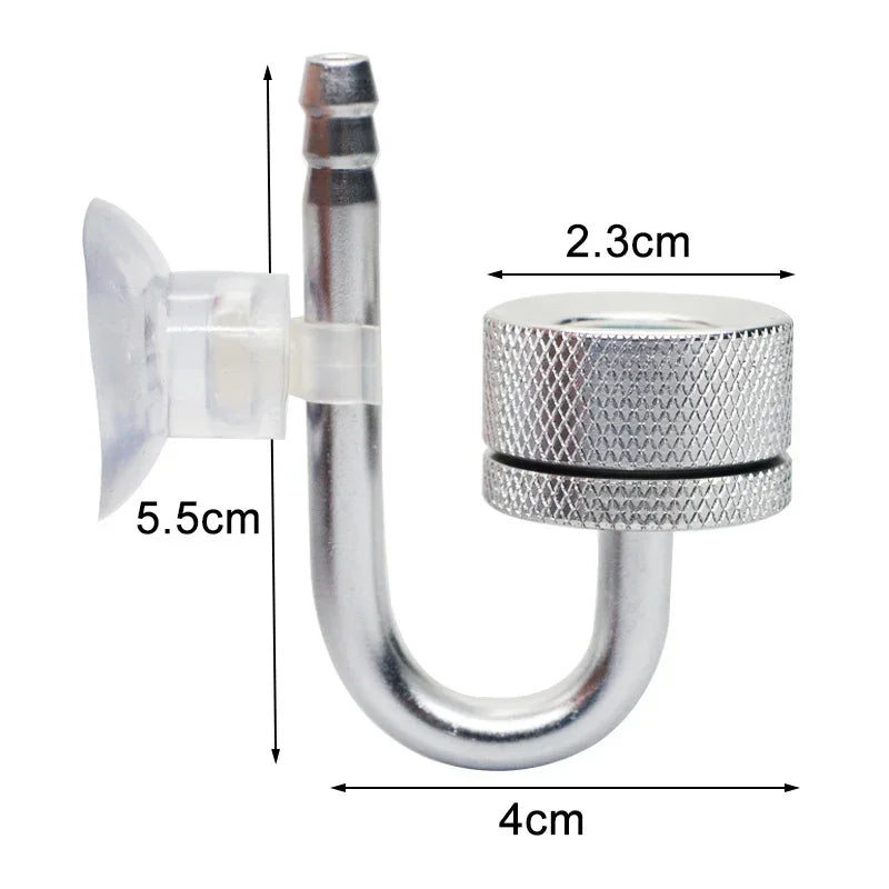 Aquarium CO2 Diffuser & Bubble Atomizer (Suction Cup, Planted Tank)