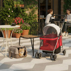 Foldable Twin-Wheel Pet Stroller Carrier for Outdoor Transport