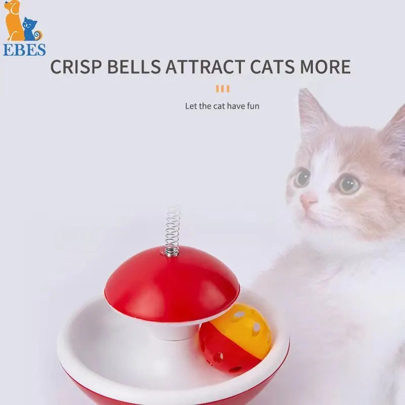 Self-Righting Feather Tumbler Cat Toy — Wobble & Bell Kitten Toy