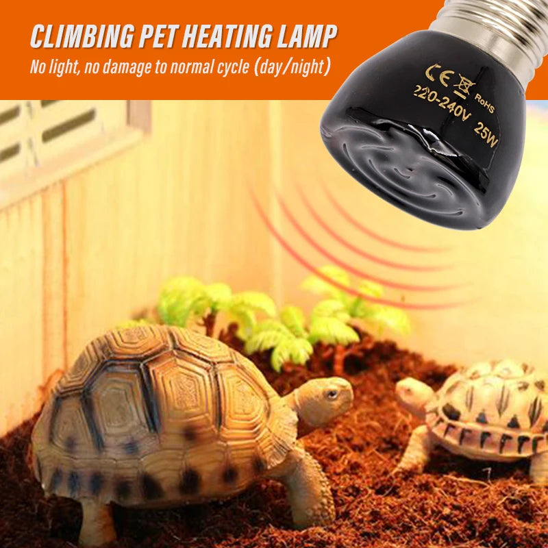Flat-Face Ceramic Heat Lamp — Moonlight Night Bulb for Reptiles & Brooders, E27