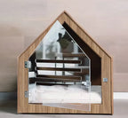 Eco-Friendly Wooden Cat House for Winter Warmth