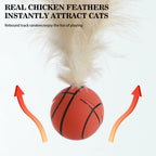 Feather Bouncy Ball Cat Toy — Indoor High-Rebound Flutter Ball for Self-Play