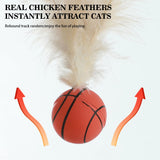 Feather Bouncy Ball Cat Toy — Indoor High-Rebound Flutter Ball for Self-Play