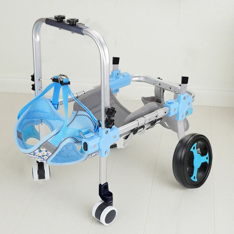 For Hind Legs Durable Pet Mobility Cart Four Wheel Assisted Walking Adjustable Dog Wheelchair with Comfort Fit for Elderly Dogs